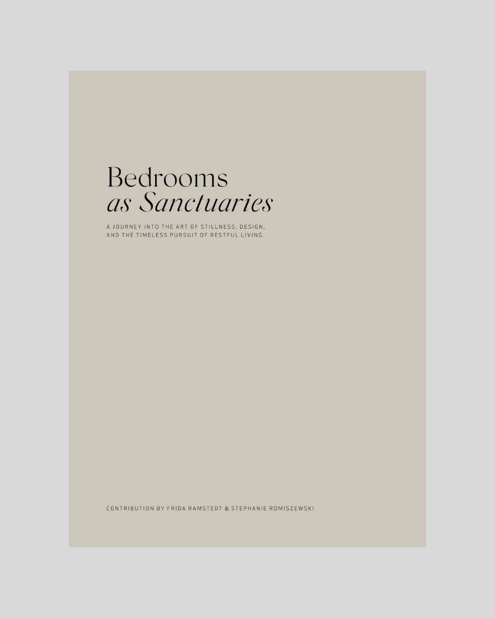 Bedrooms as Sanctuaries