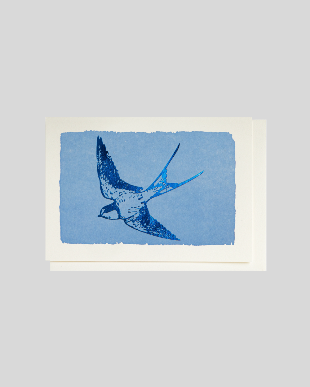Blue Foil Swallow Card