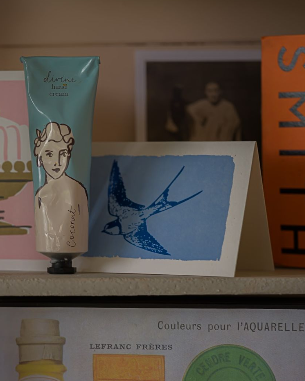 Blue Foil Swallow Card
