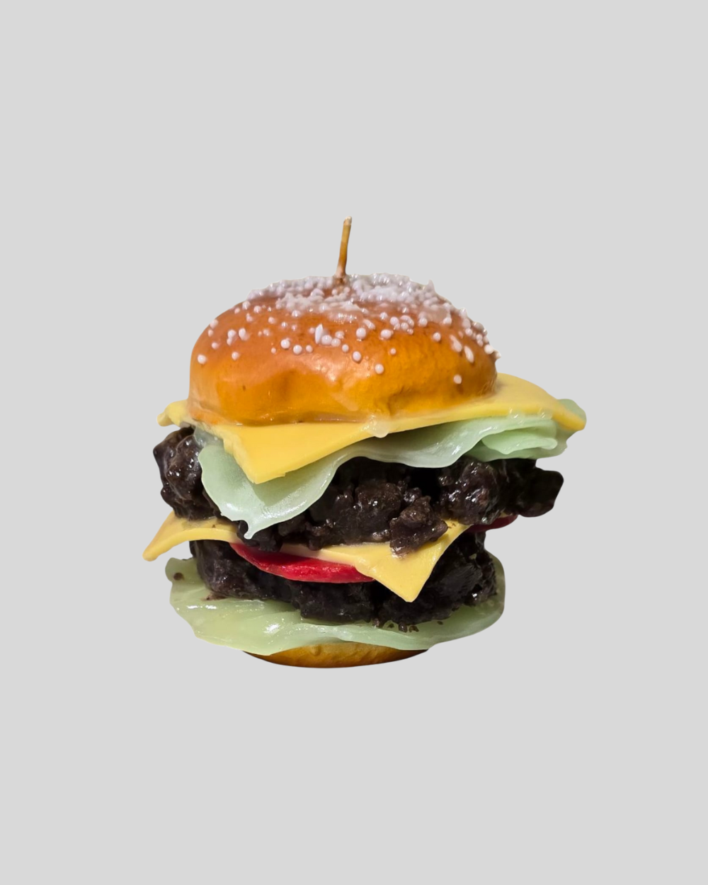 Double Cheeseburger Shaped Candle