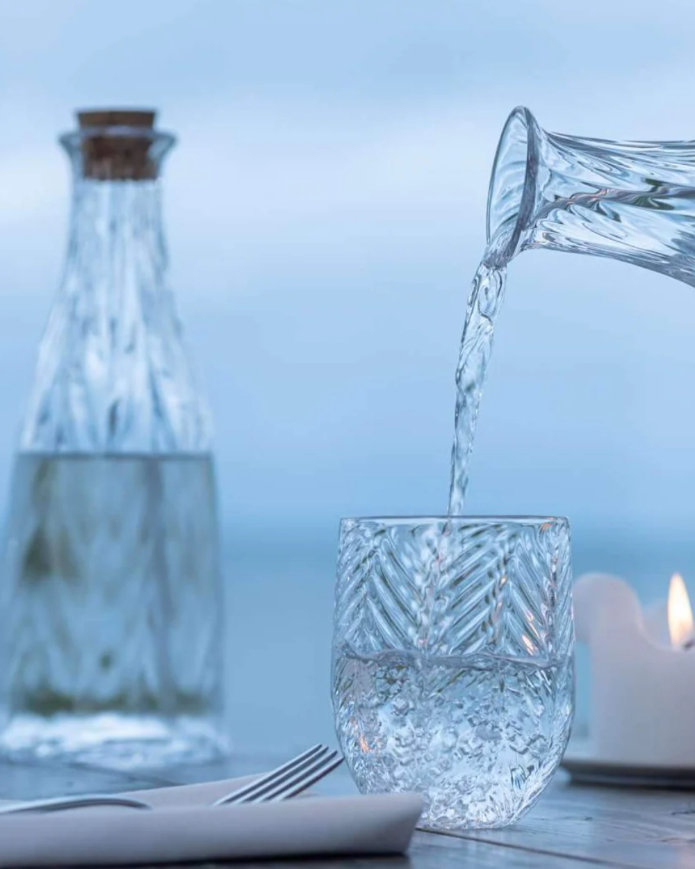 Herringbone Drinking Glass