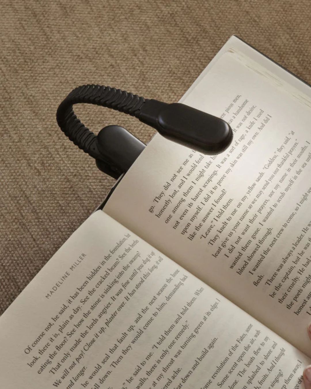 Rechargeable Clip Book Light Black