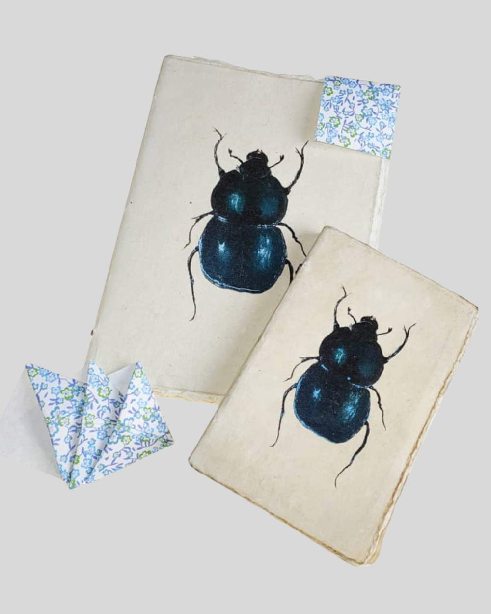 Beetle Engraved Paper Parchment Notebook