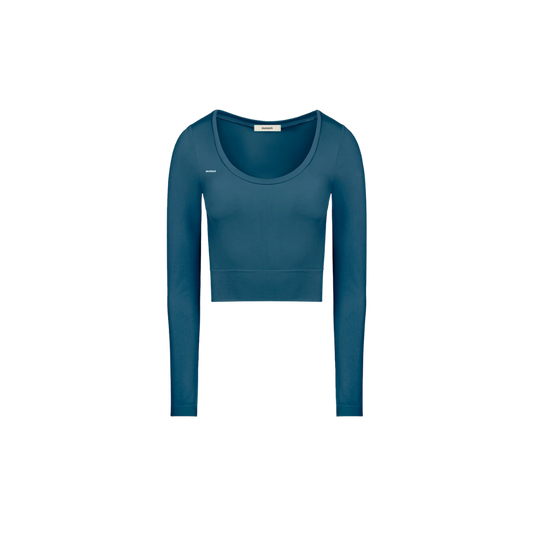 Cropped Long Sleeve Top Storm Blue