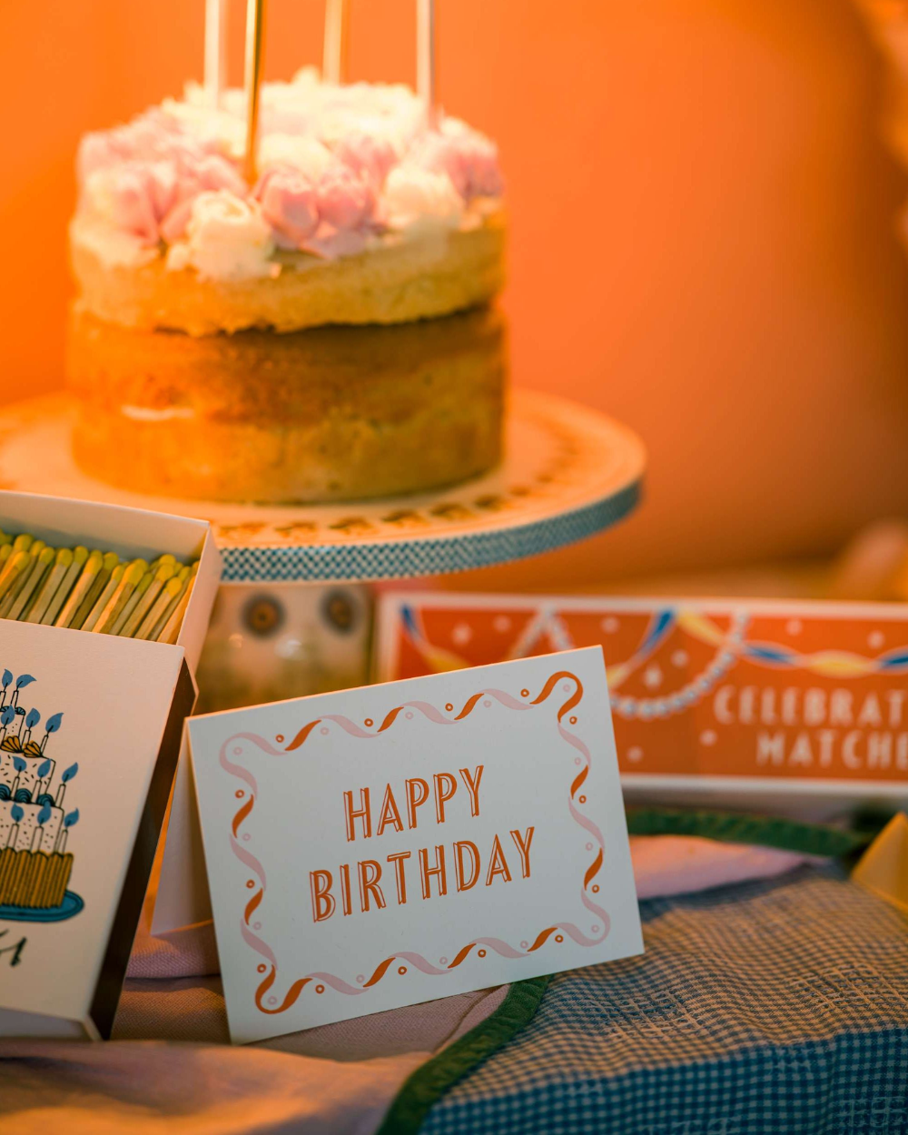 Pink & Orange Happy Birthday Card