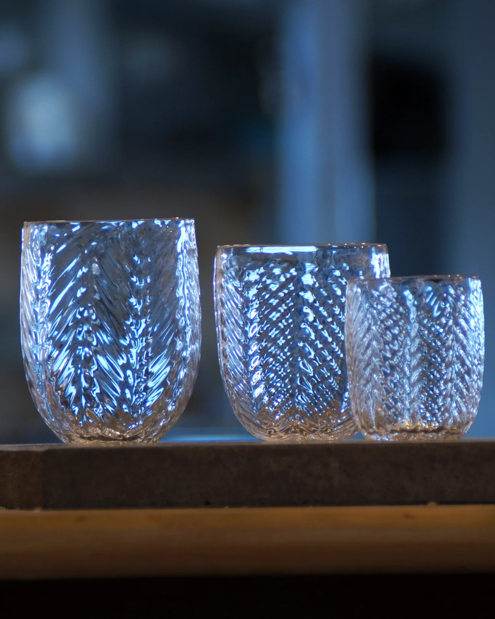Herringbone Drinking Glass