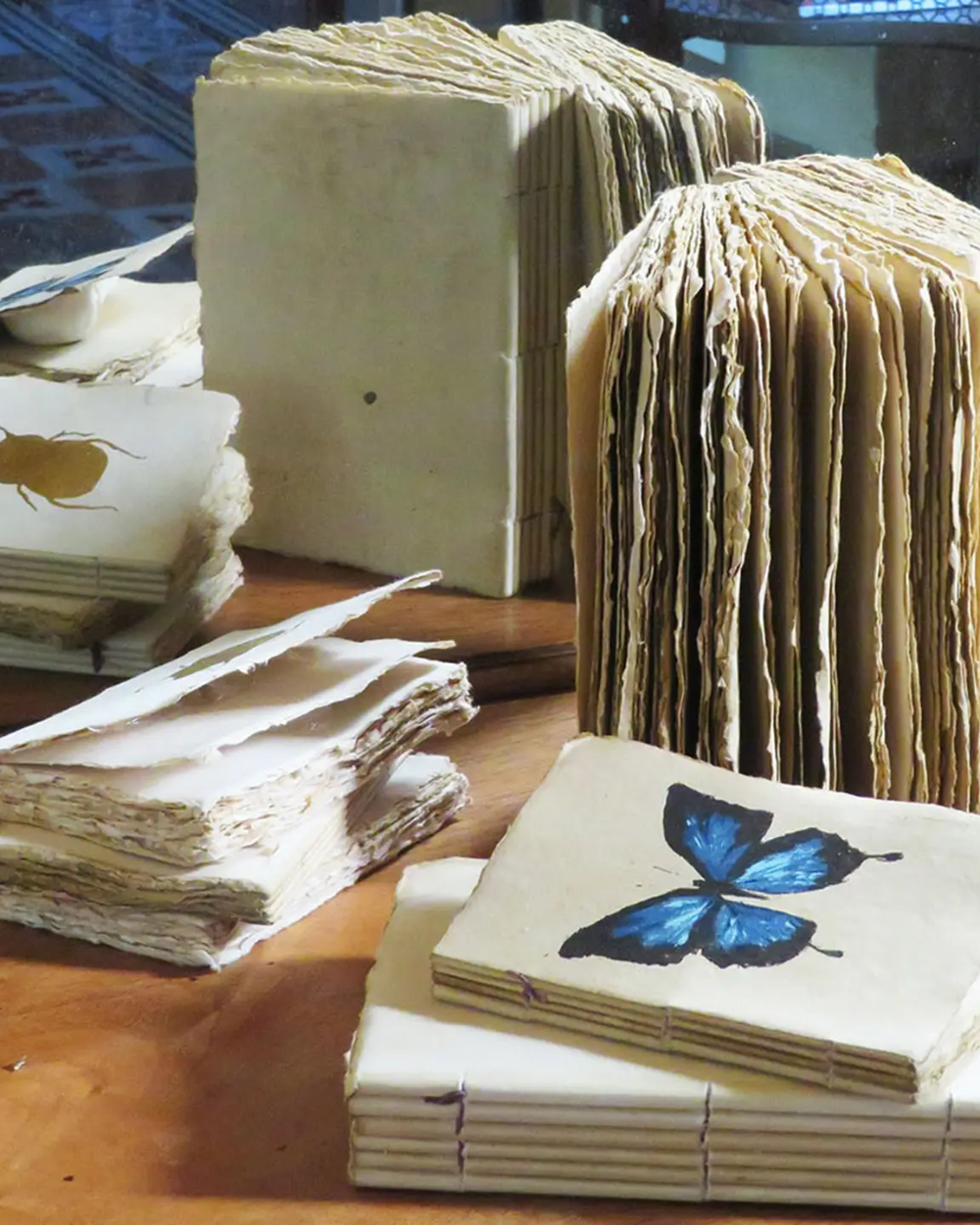 Butterfly Engraved Paper Parchment Notebook