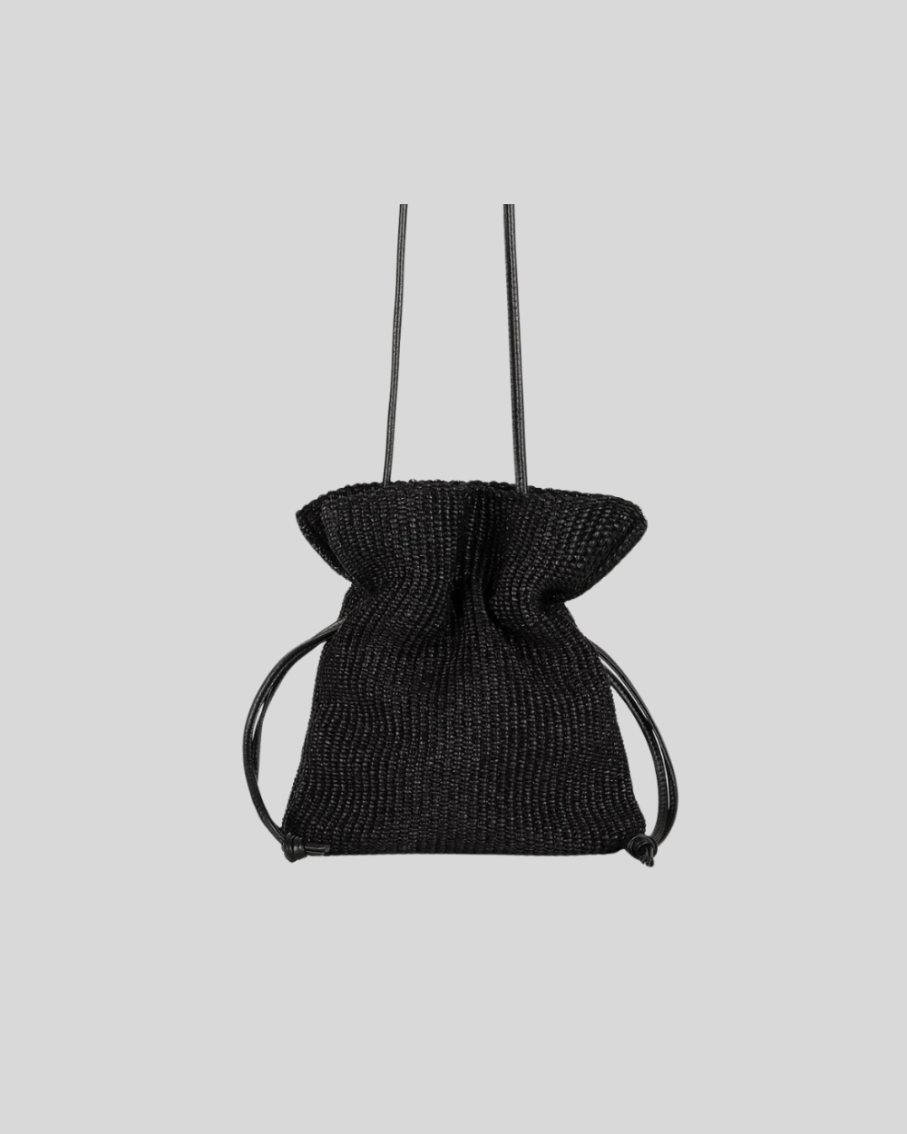 Camilla Bucket Bag Raffia - Black