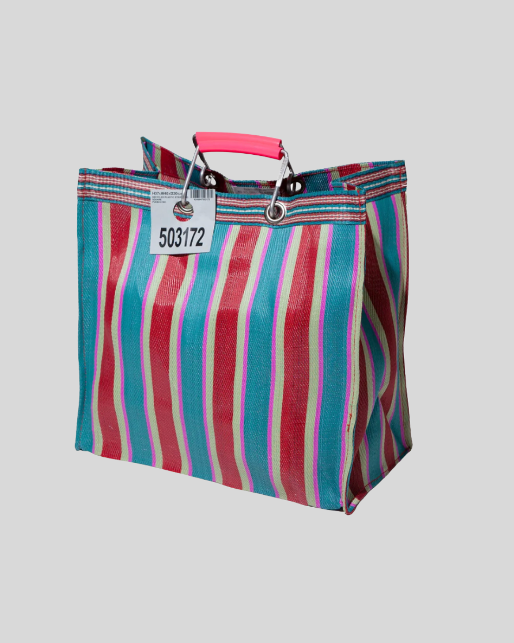 Recycled Plastic Stripe Bag - Square