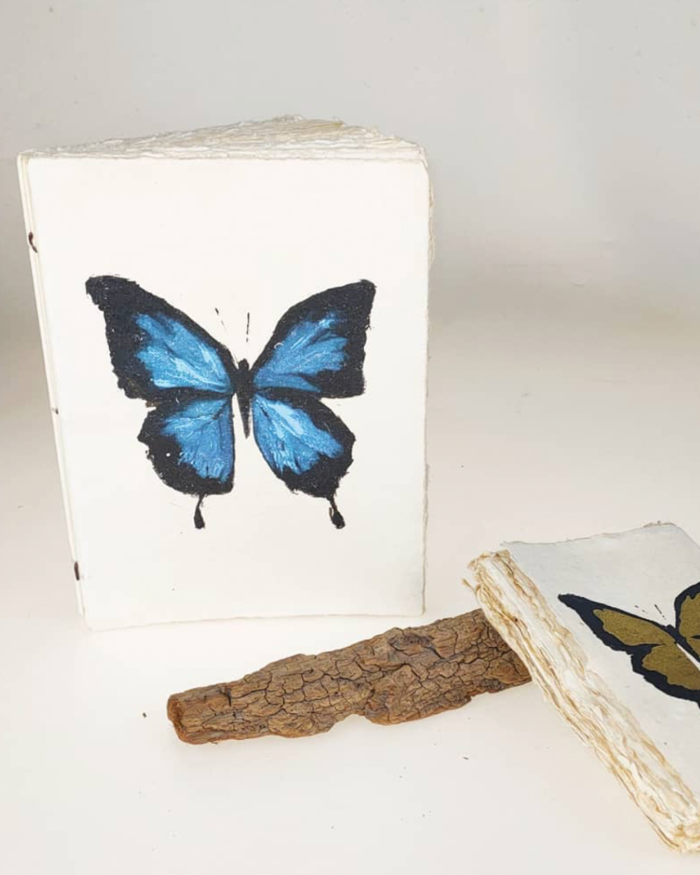 Butterfly Engraved Paper Parchment Notebook