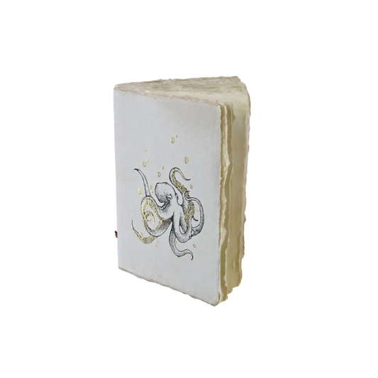 Octopus Engraved Paper Parchment Notebook