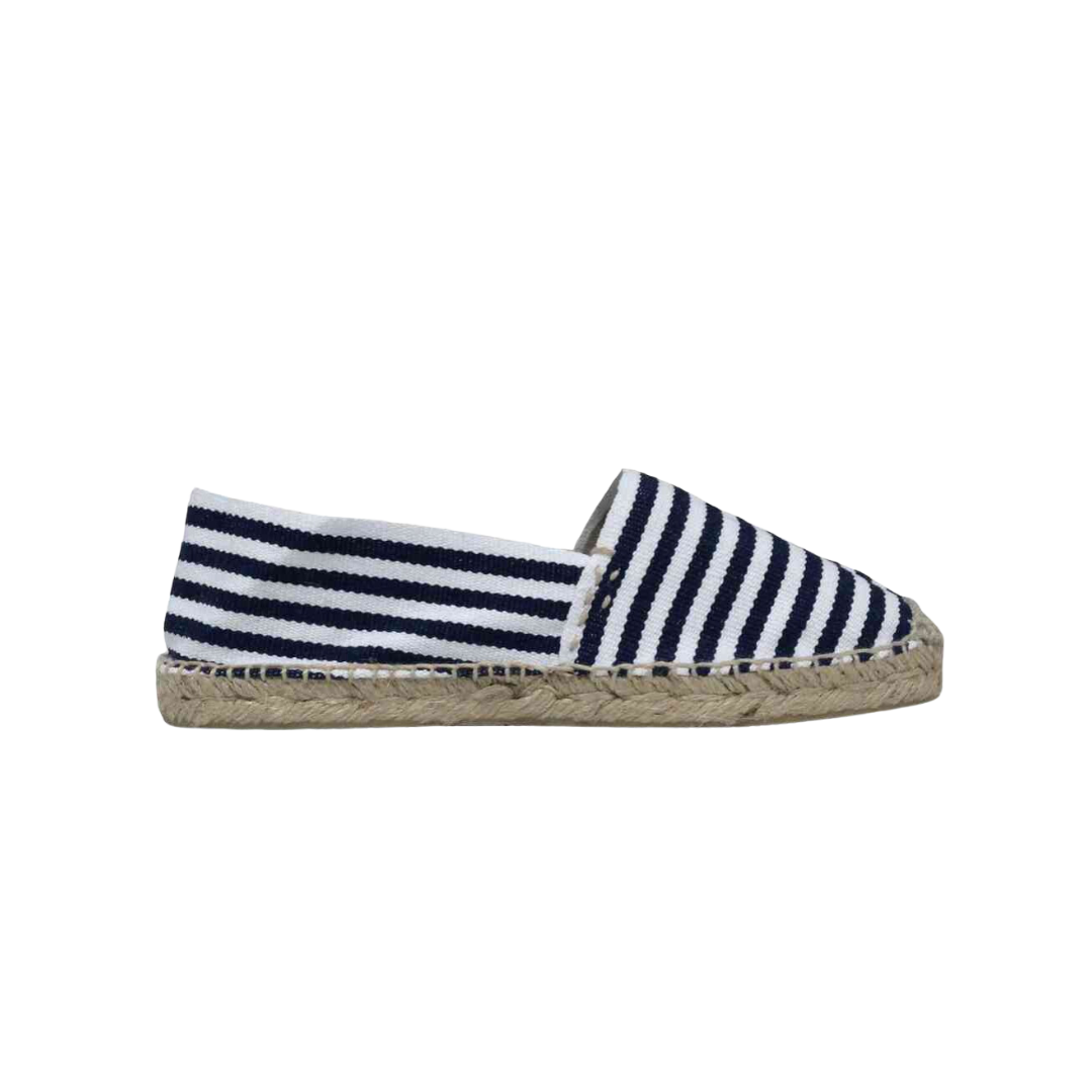 Classic Espadrille Navy & Beige Stripes