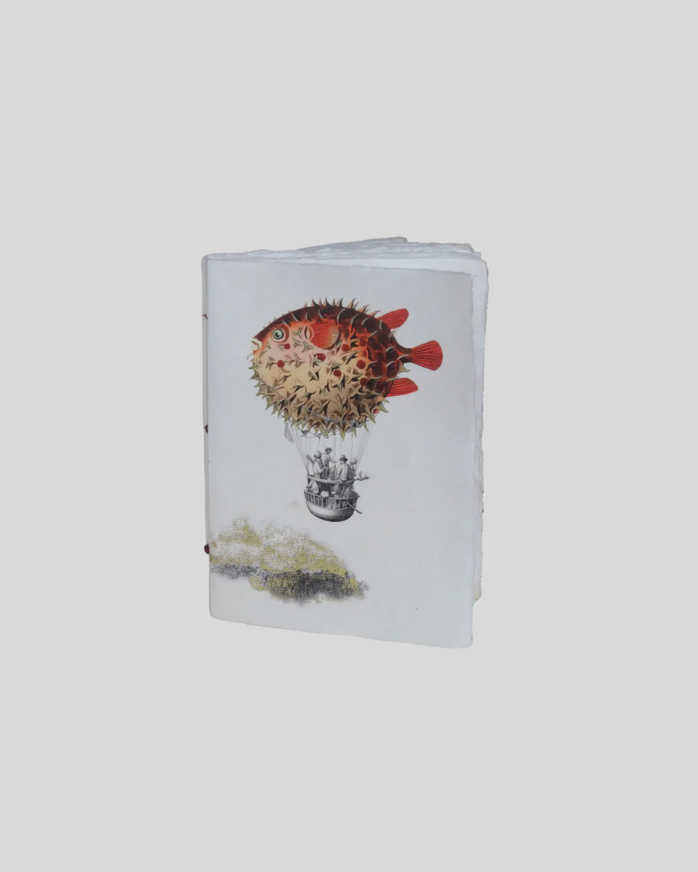 Surreal Hot Air Balloon Engraved Paper Parchment Notebook
